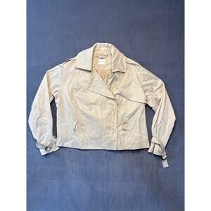 Madeleine Jacket Tan Button Front& Buckle Cuffs (missing belt) See Pics for Size